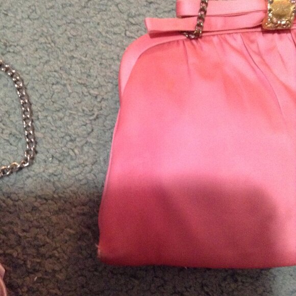 Lot of 2 Pink Satin Evening Bags, 1 Vintage - Picture 3 of 3